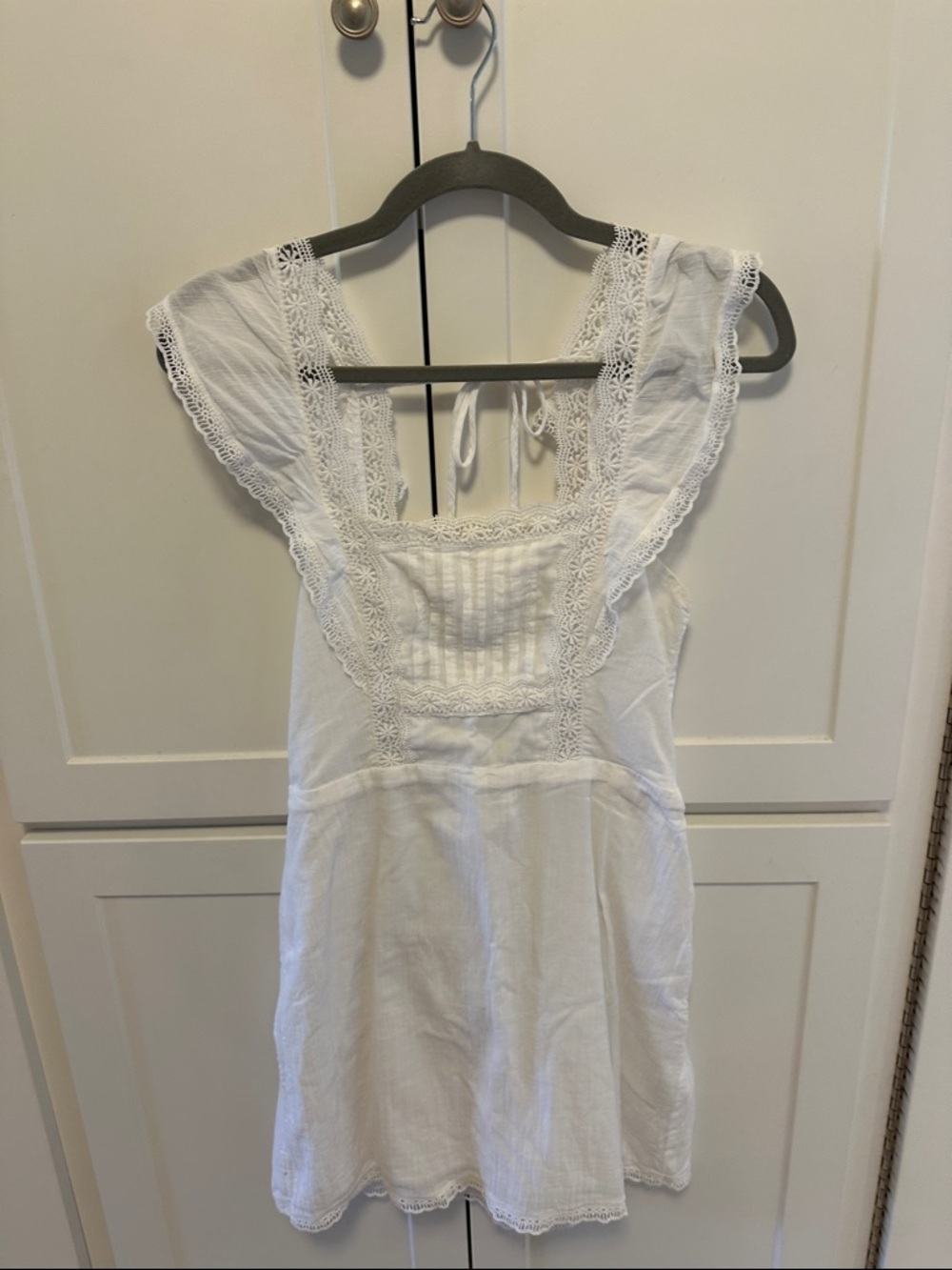White Lace-Trim Dress